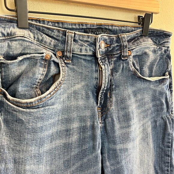 Aeropostale Slim Jean Mens Size 32 x 32 Bundle Medium Wash Blue Denim Whiskering - Picture 4 of 12
